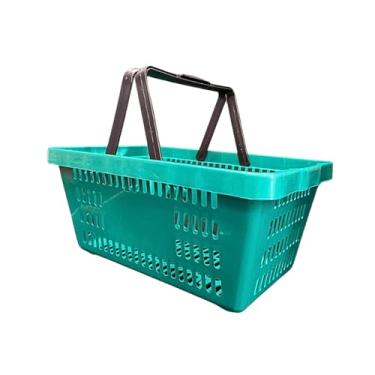 Imagem de Kit 4 Cesta Cestinha Plastica Reforçada Supermercado Mercado 15 Litros (Verde)