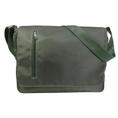 Imagem de Pasta Carteiro Bolsa Transversal Notebook Reforçada Masculina Feminina Casual Estudante Profissionais (Verde)