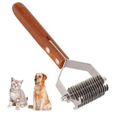 Imagem de Escova de Desmatagem para Animais de Estimação, Aço Inoxidável, Dupla Face, Desmancha, Escova para Escovar Animais de Estimação, Ferramenta de Derramamento de Cães para Animais (S)