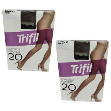 Imagem de Kit 2 Meia Calça Clássica Fio 20 Preta Único - Trifil