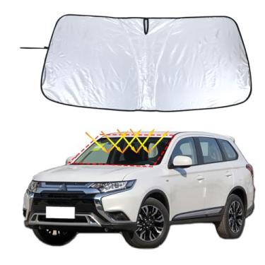 Imagem de Para-brisa dianteiro para Mitsubishi Outlander 2014-2021 Para-brisa para-sol viseira solar bloqueador UV protetor de privacidade protetor solar personalizado escudo térmico mantém seu veículo fresco,