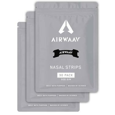 Imagem de AIRWAAV Tiras nasais - tiras de nariz para aumentar a ingestão de oxigênio, reduzir o ronco, melhorar a qualidade do sono e a recuperação - Solução de ronco extra forte - Respire melhor a cada momento