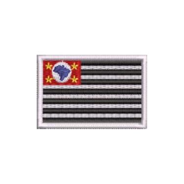 Imagem de BE0045-016 Bandeira São Paulo Patch Bordado 5,7×3,8cm (D-Arquivo Matriz para bordar.)