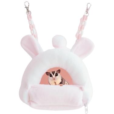Imagem de Ninho de hamster, roupa de cama quente para hamster, mini cama de pendurar para animais de estimação, ninho de dormir, rede de degu, ninho de animais pequenos, cama de casa de hamster, mini coelhinho