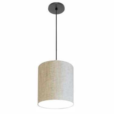 Imagem de Lustre Luminária Pendente Vivare Free Lux PE-4103PR Cúpula em Tecido 15x20cm - Rustico-bege