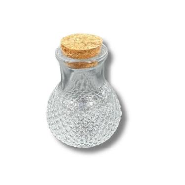 Imagem de 1 Garrafinha Bujão Com Rolha Vidro Decorativo 50 ML Arranjo - INSPIRA 