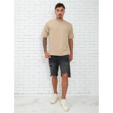 Imagem de  4 Cores Diferentes Camisetas Lisas Oversized / Premium - CJ WEAR, Beg