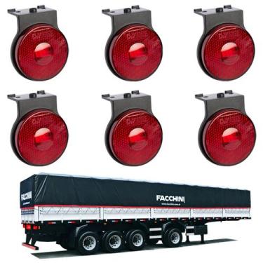 Imagem de 6 Lanterna Lateral Facchini LED Rubi 65mm c/ Suporte - Fio - DW Compon