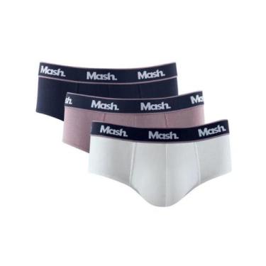 Imagem de Kit 3 Cuecas Mash Slip Adulto Algodão Cotton 113.09, P, Az08