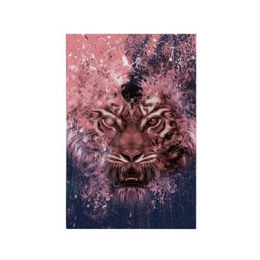 Imagem de Quadro Decorativo Canvas Tigre Mecânico Roxo rosa Abstrato - DELIQUADR