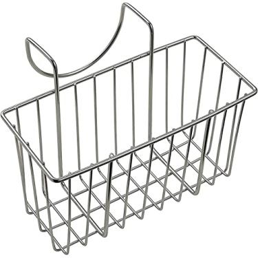 Imagem de LIFOND Suporte de esponja de cozinha para pia de cozinha, suporte de esponja de prato de aço inoxidável, organizador de pia de cozinha, suporte de armazenamento de esponja de sabão com gancho de pano