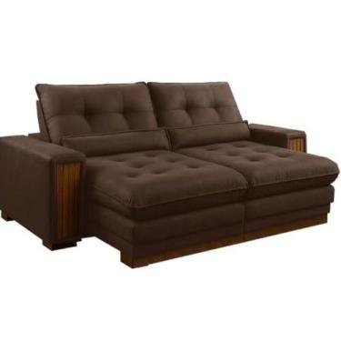 Imagem de Sofá New Santorini 4 Lugares Retrátil e Reclinável 250cm Tecido Veludo