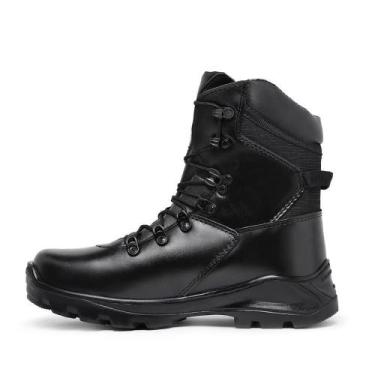 Imagem de Bota Militar Acero em Couro Latego Modelo Tiger Extra Brilho Preto Can