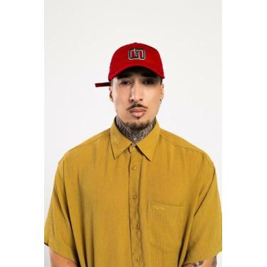 Imagem de Boné dad hat aba curva vermelho gg ilustração basquete silk gran guerr