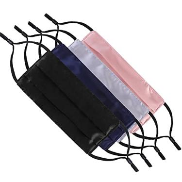 Imagem de Máscara de seda lavável para mulheres, tecido reutilizável, feminina, divertida, respirável, para adultos, filtros, máscara ajustável de amoreira, balaclava, linda corrente, kitsch produtos, elástico, algodão, ciano, rosa, azul