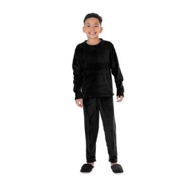 Imagem de Conjunto De Dormir De Frio Victory Soft Infantil Liso Menino, 6, Preto