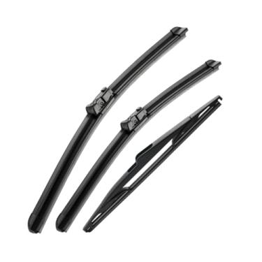 Imagem de Kit com 3 Palhetas Limpador para-brisa Dianteiras e Traseira para,Palheta do Limpador de Para-brisa Premium para Todas as Estações para Peugeot 208 2012-2018,Borracha Natural Top Lock