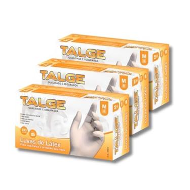 Imagem de Luva Látex com Pó M – Kit 3 Caixas C/ 100 Unidades Cada
