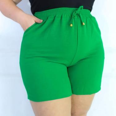 Imagem de Short Social Alfaiataria Plus Size Para Gordinhas Detalhe Amarração - 