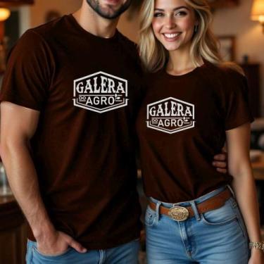 Imagem de Camiseta Algodão Unissex Casal Country Estampa Galera do Agro Faculdad