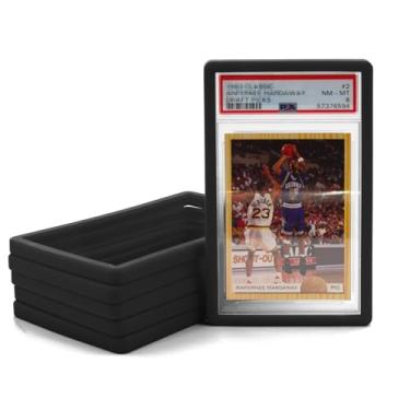 Imagem de CASEMATIX Pacote com 5 protetores de para-choque PSA compatíveis com TCG e Sports PSA, inclui 5 protetores de para-choque de armazenamento de laje PSA (preto)