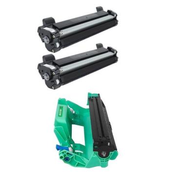 Imagem de 2 Toner  + Cilindro Para Brother Tn1060 Tn 1060 Dcp-1602 Dcp-1512 Dcp-