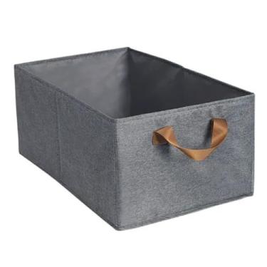 Imagem de Cesto Organizador Dobrável 25L com Alça – Caixa Multiuso em Plástico para Guarda-Roupa, Gavetas, Lavanderia e Brinquedos