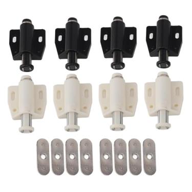 Imagem de Ymiko Toque Magnético Push Open Trava Invisível Porta do Armário Primavera Catch Lock Auto Press Bounce Mecanismo para Beauty Salon Cabinet Armário Plastic Zinc Alloy Magnet 2 Set