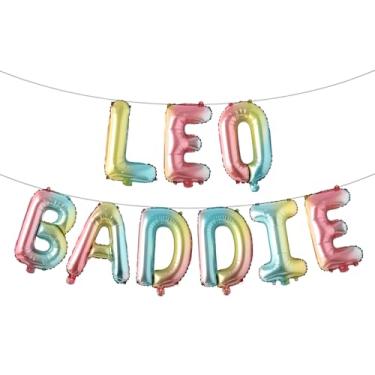 Imagem de Leo Baddie Banner de Balão, Grande Leão Energia/Leão Estação Signo, 12 Constelações Zodíaco Leão Tema Decorações de Festa de Aniversário para Meninos e Meninas - Multicolorido (LEO BADDIE Rainbow)