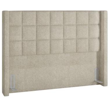Imagem de Cabeceira Cama Box Casal 195 cm P05 Paris Bouclê Creme - Lyam Decor