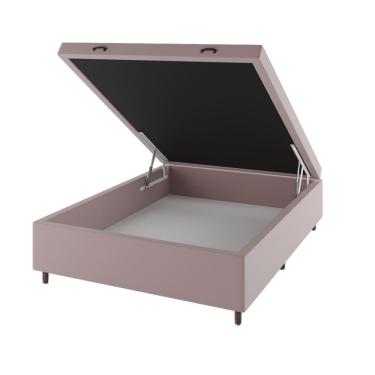 Imagem de Base Box Bau Casal Cairo (43x138x188cm)  Turkey Rose - Casa Giulia