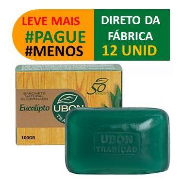 Imagem de Kit12 Sabonetes Sauna Eucalipto glicerinado Ubon 100g Suavidade no Ban