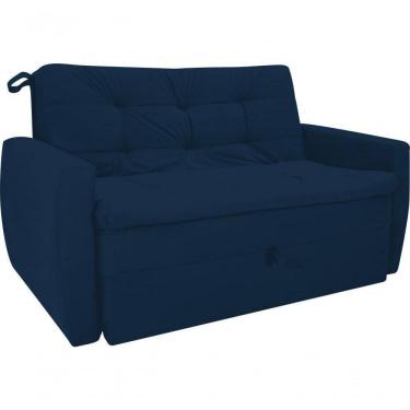 Imagem de Sofá Cama2 Lugares Compacto Retratil Meg Matrix Suede Azul