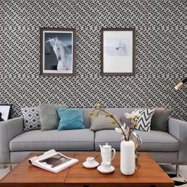 Imagem de Papel De Parede Adesivo Pvc Estampa Zig Zag Rolo 5 Metros - TOP HOUSE