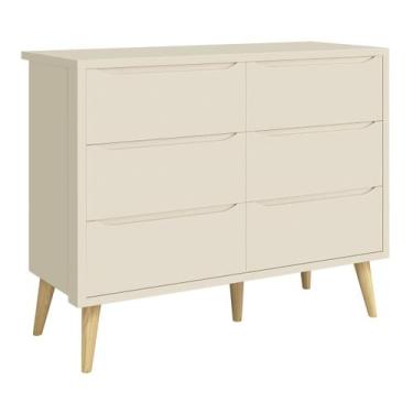 Imagem de Cômoda 6 Gavetas Théo New Areia Fosco com Natural - Reller
