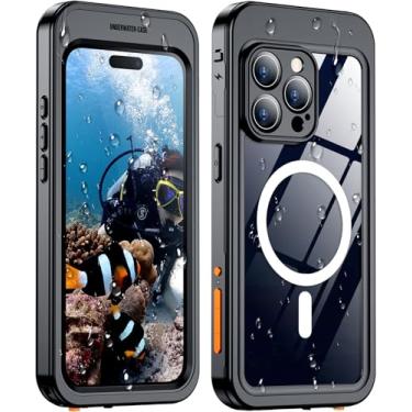 Imagem de Temdan [Controle Bluetooth] Capa para câmera subaquática para iPhone 15 Pro Max 6,7 polegadas, à prova d'água IP68 [botão físico subaquático para fotografia e gravação de vídeo] para mergulho com