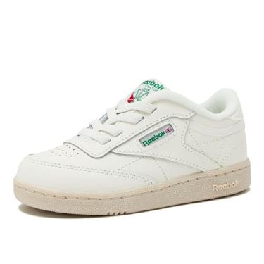 Imagem de Reebok Tênis Club C para meninas e meninos para crianças, crianças pequenas ou grandes, tênis para meninas ou meninos, Giz infantil/verde claro, 18