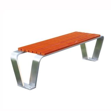 Imagem de ZzleoyuUUs-12 Banco de jardim ao ar livre, laranja, costas nuas, bancos para uso ao ar livre, banco duplo de aço inoxidável, banco de pátio