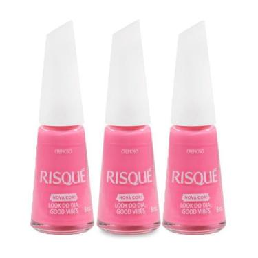 Imagem de Kit 3 Esmalte Risqué Cremoso Nova Cor Look do Dia Good Vibes 8ml