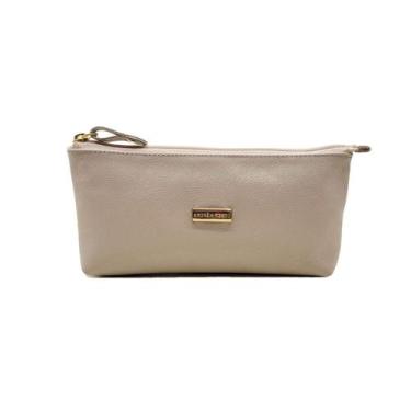 Imagem de Necessaire Para Maquiagem Feminina Couro Legítimo Lançamento Cores - A