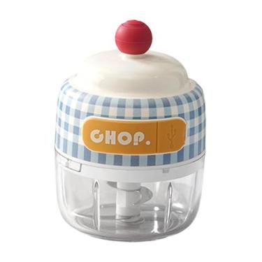 Imagem de ＫＬＫＣＭＳ Picador de alho elétrico, picador de alimentos, mini pimenta, feijão, carne, cebola, pimentão, gengibre, processador de alimentos portátil, Azul