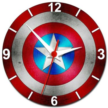 Imagem de Relógio de Parede Escudo do Capitão América Decoração