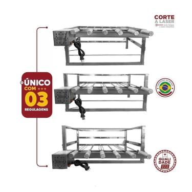 Imagem de Grill Giratório 6 Espetos De Inox Motor Removível Embutido