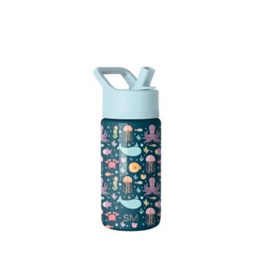 Imagem de Garrafa térmica infantil Summit com tampa e canudo, Simple Modern, 400 ml, Under the sea