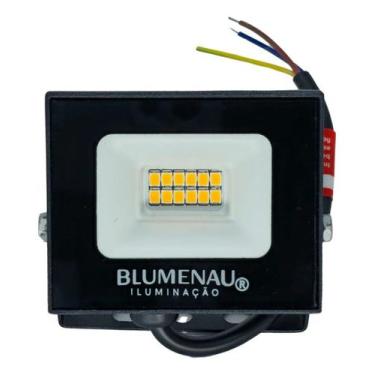 Imagem de Refletor Blumenau LED Play 10W Preto IP66 Uso Externo Bivolt, 3000 K -