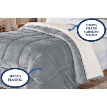 Imagem de Cobertor Casal King Manta Cobertas Com Sherpa Macio Grosso - SAFIRA EN