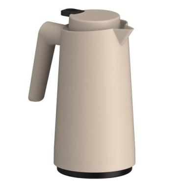 Imagem de Garrafa Térmica Bule Com Gatilho 1,0l Café/chá/água Unitermi, Bege