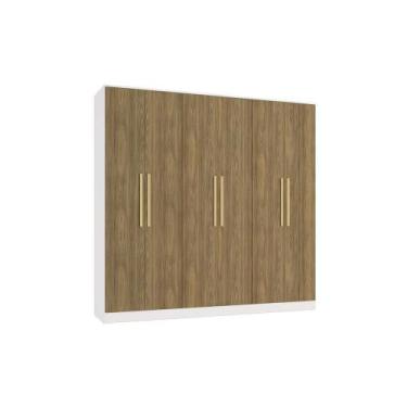 Imagem de Guarda-roupa 6 Portas 4 Gvt Kappesberg Adapt Branco-nogueira