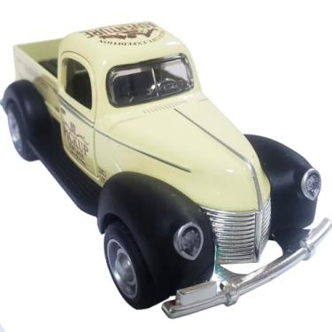 Imagem de Miniatura Carrinho De Ferro Pickup Retro Caminhonete Ford1940 Vintage Coleção (Bege)