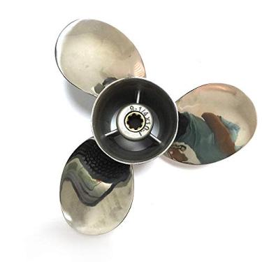 Imagem de OVERSEE Hélice de aço inoxidável 63V-45952-00-EL 9 1/4x10-J para motor de popa Yamaha 9,9HP 15HP 682 63V 6B4